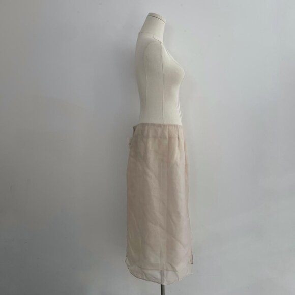People Sheer Luck Midi Skirt in Natural | Women’s Size Small - Picture 3 of 6
